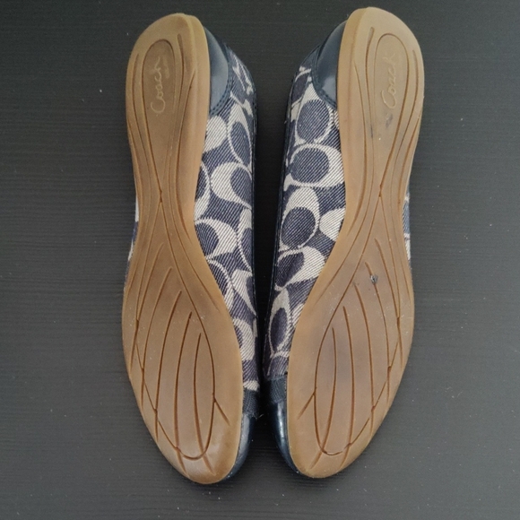 Coach Women's Navy Patterned Flats - Picture 7 of 7